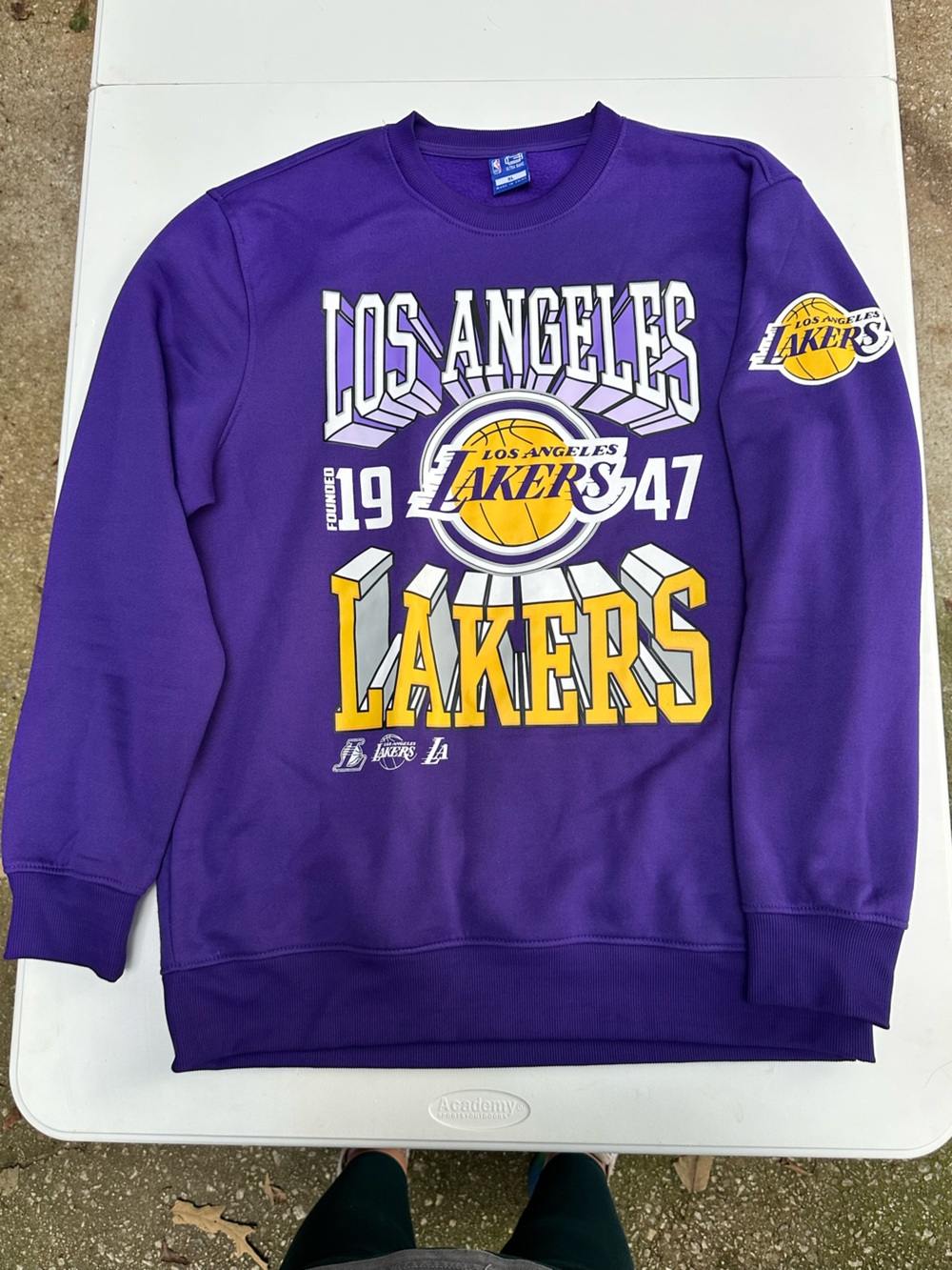NBA Los Angeles Lakers Purple and Yellow Crewneck Sweatshirt
